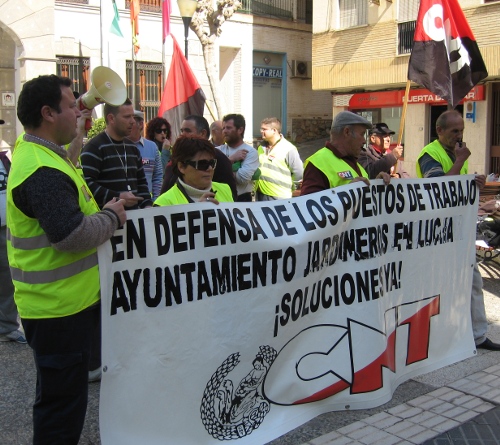 Concentración de protesta en defensa de los puestos de trabajo